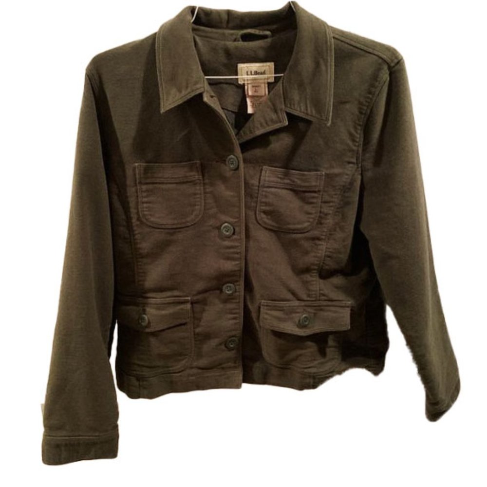 🦌LL Bean Military Green Utility Jacket, Size Large